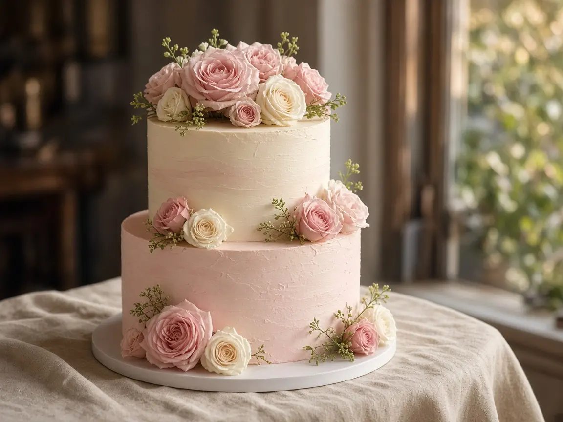 Style example of a rose anniversary cake