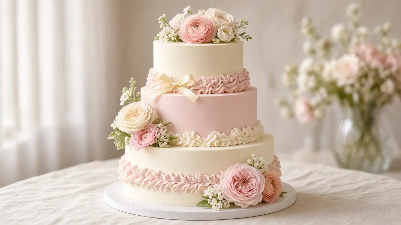 Style example of a tiered celebration cake